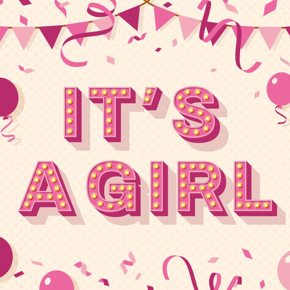 Geboorte taart Meisje 12 personen