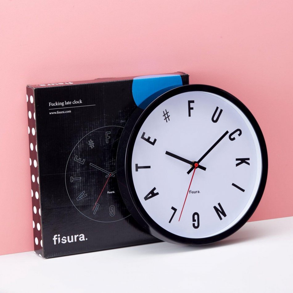 Fucking Late Wandklok Wit