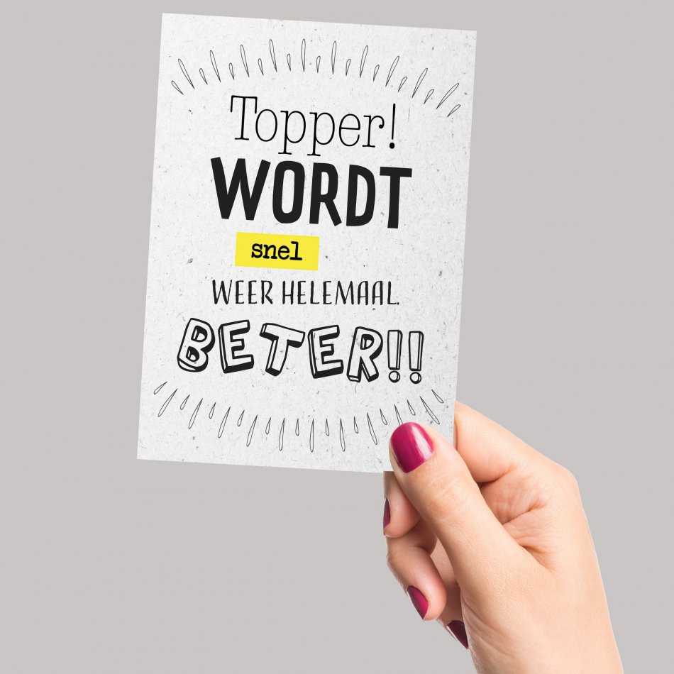Beterschap Topper wordt snel weer helemaal beter!!