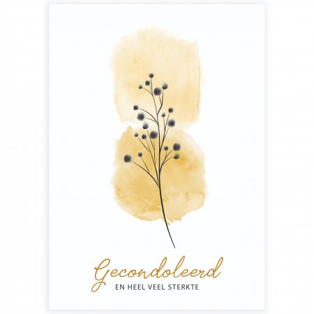 Kaart Condoleance  Aquarel Yellow