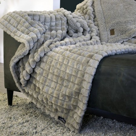 Fleeceplaid Vacht Piramide Taupe